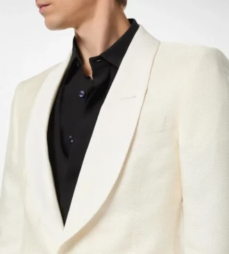 Giacca da sera in jacquard di seta e viscosa
