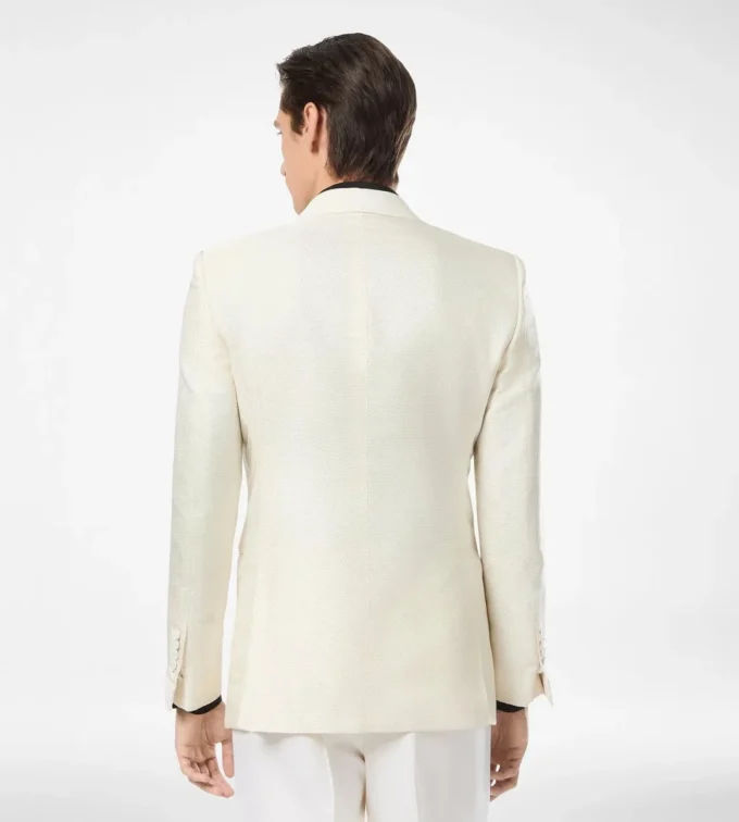 Giacca da sera in jacquard di seta e viscosa