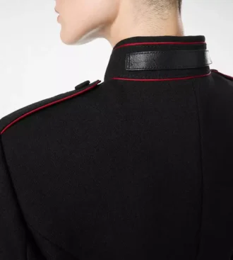 Giacca da ufficiale in gabardine di lana con bordino