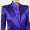 Giacca doppiopetto con revers a lancia in jacquard a pois Giacca doppiopetto con revers a lancia in jacquard a pois
