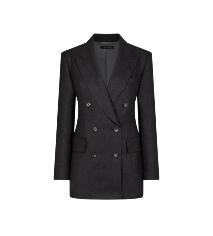 Giacca doppiopetto in cashmere con revers a lancia Giacca doppiopetto in cashmere con revers a lancia