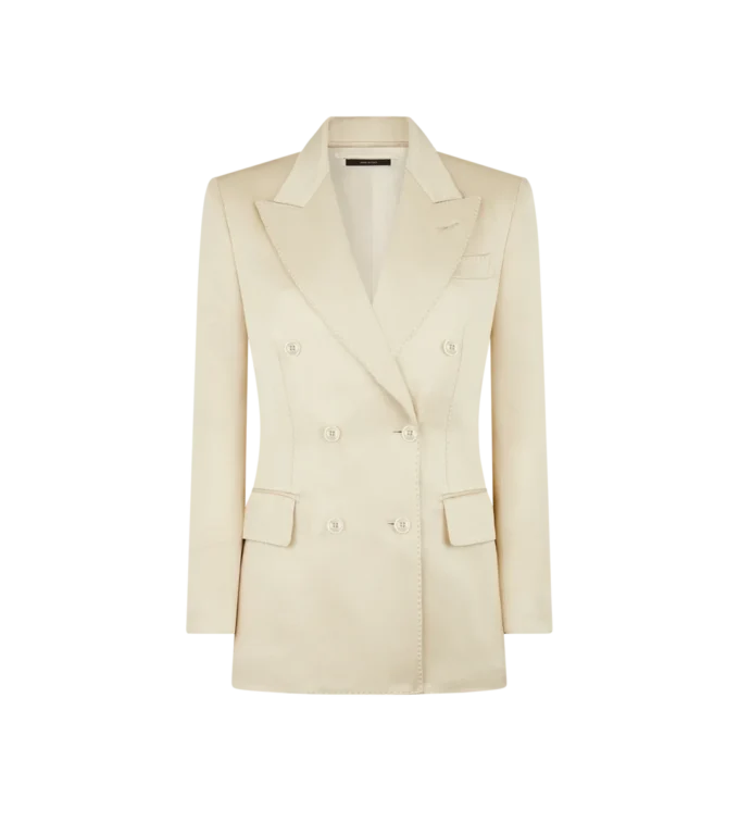 Giacca doppiopetto “Wallis” in twill di seta e lana Giacca doppiopetto “Wallis” in twill di seta e lana