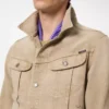 Giacca iconica in denim lavato color sabbia