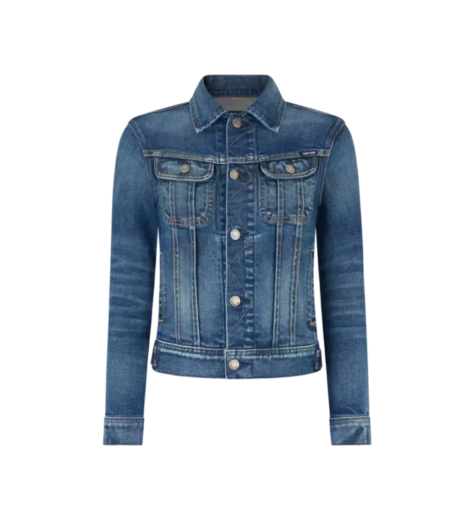 Giacca in denim lavato con pietre Comfort Giacca in denim lavato con pietre Comfort