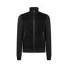 Giacca in lana con zip frontale in pelle scamosciata