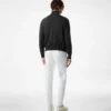 Giacca in lana con zip frontale in pelle scamosciata