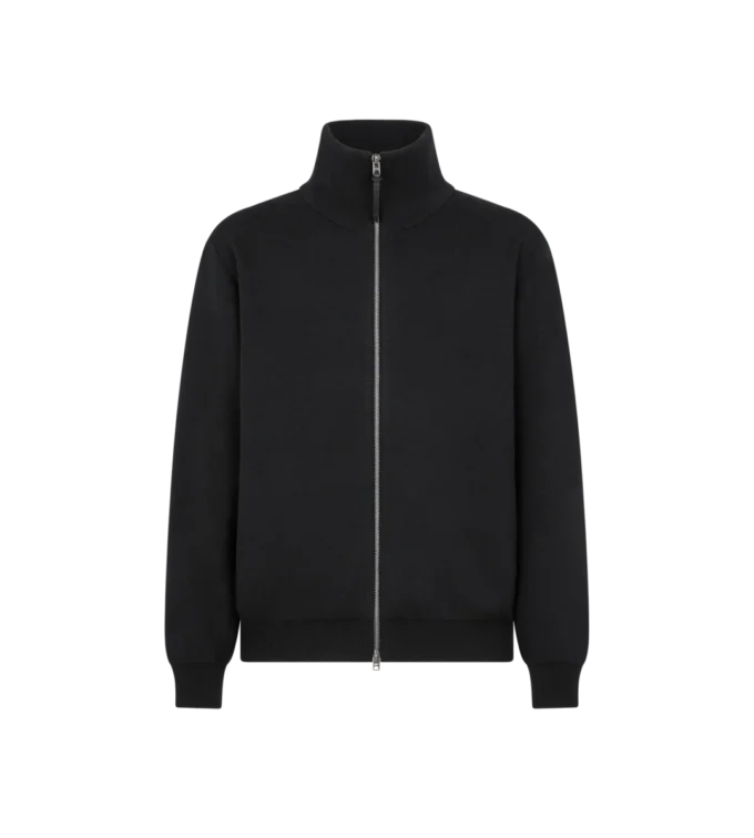 Giacca in lana double face con zip integrale