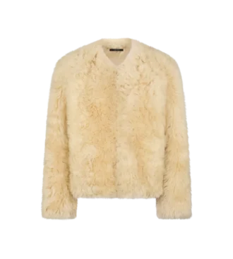 Giacca in shearling senza collo