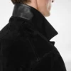 Giacca militare in pelle scamosciata di cashmere Giacca militare in pelle scamosciata di cashmere