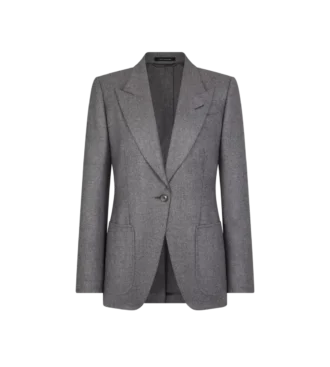 Giacca monopetto in cashmere con revers a lancia