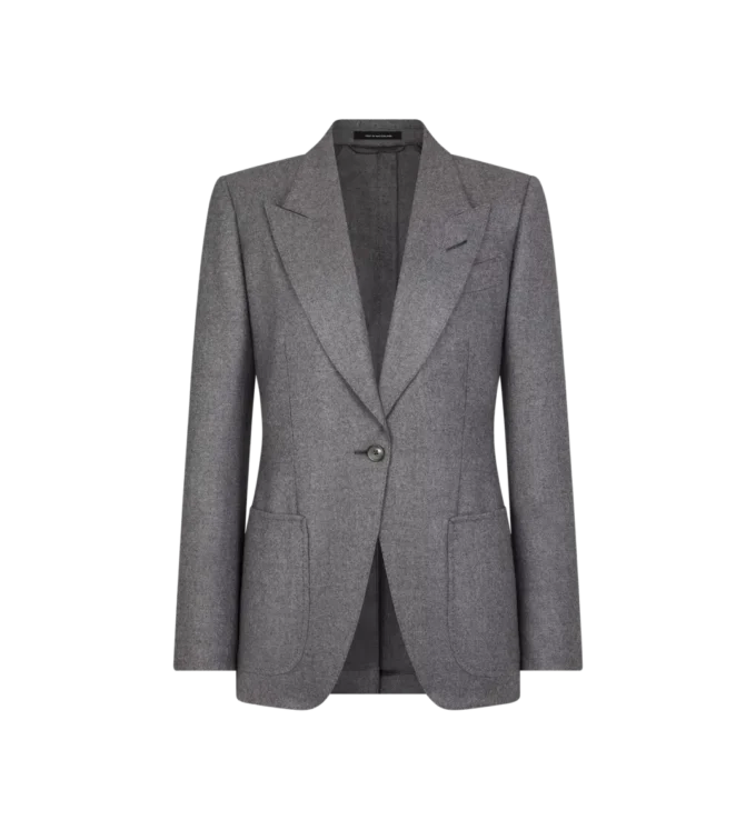 Giacca monopetto in cashmere con revers a lancia Giacca monopetto in cashmere con revers a lancia