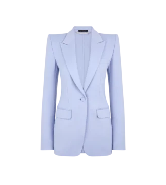 Giacca monopetto in lana leggera double face