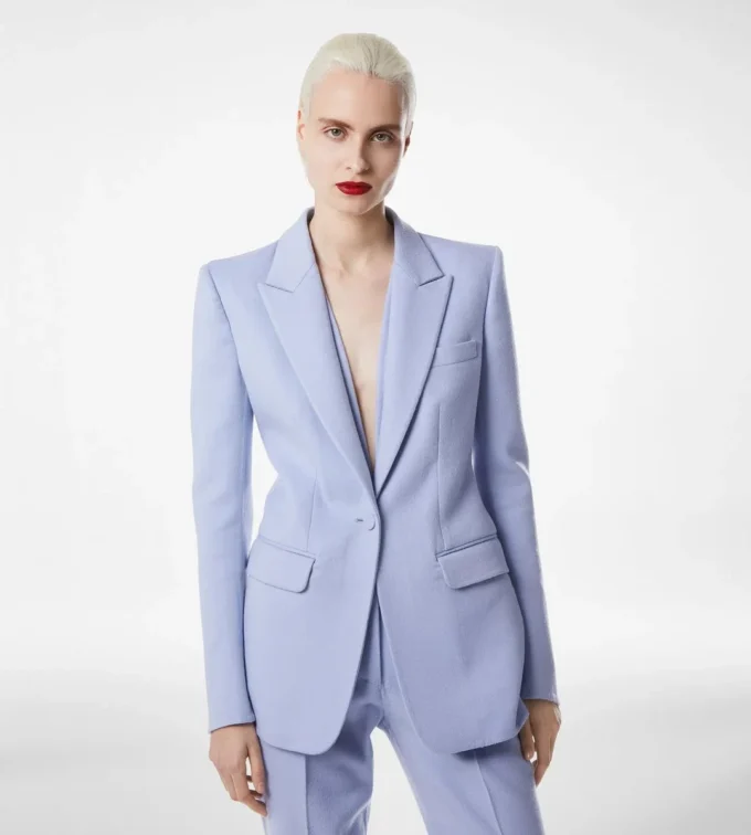 Giacca monopetto in lana leggera double face Giacca monopetto in lana leggera double face