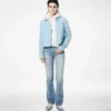 Pantaloni dritti in denim stone washed Pantaloni dritti in denim stone washed
