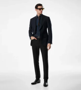 Giacca Shelton in tessuto sharkskin