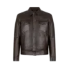 Giacca western in pelle martellata di bufalo