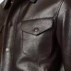 Giacca western in pelle martellata di bufalo