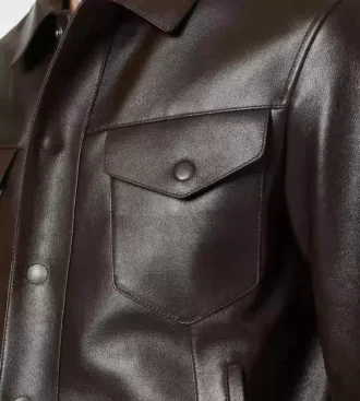 Giacca western in pelle martellata di bufalo