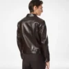 Giacca western in pelle martellata di bufalo