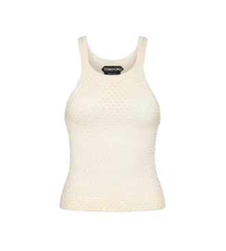 Gilet con caratteristico dettaglio metallico a forma di T