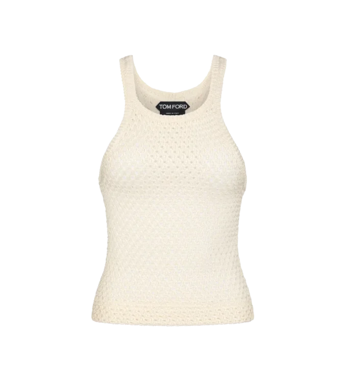 Gilet con caratteristico dettaglio metallico a forma di T