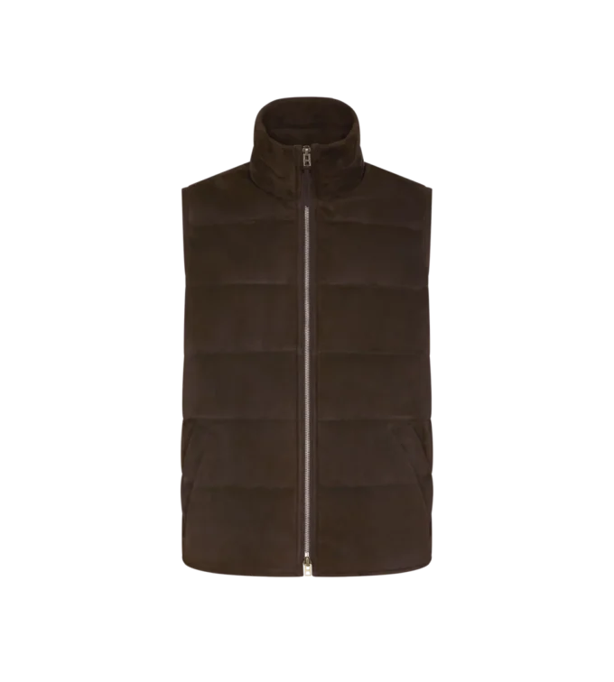 Gilet leggero in pelle scamosciata