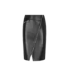 Gonna in pelle con zip diagonale al ginocchio Gonna in pelle con zip diagonale al ginocchio