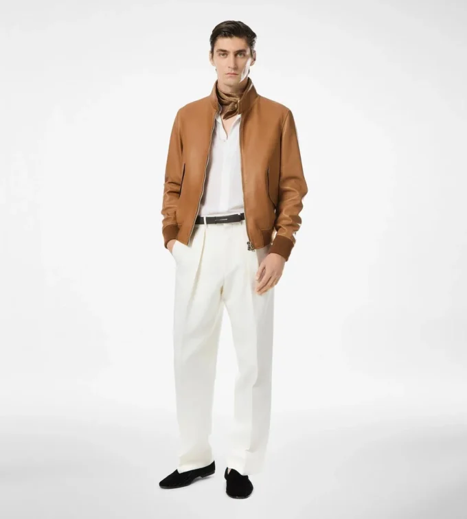 Harrington in pelle martellata