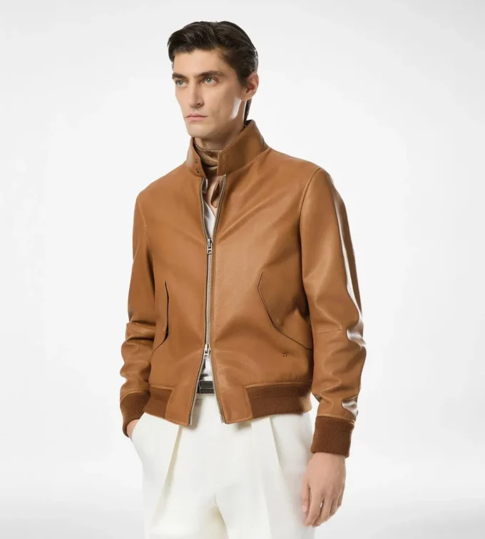 Harrington in pelle martellata