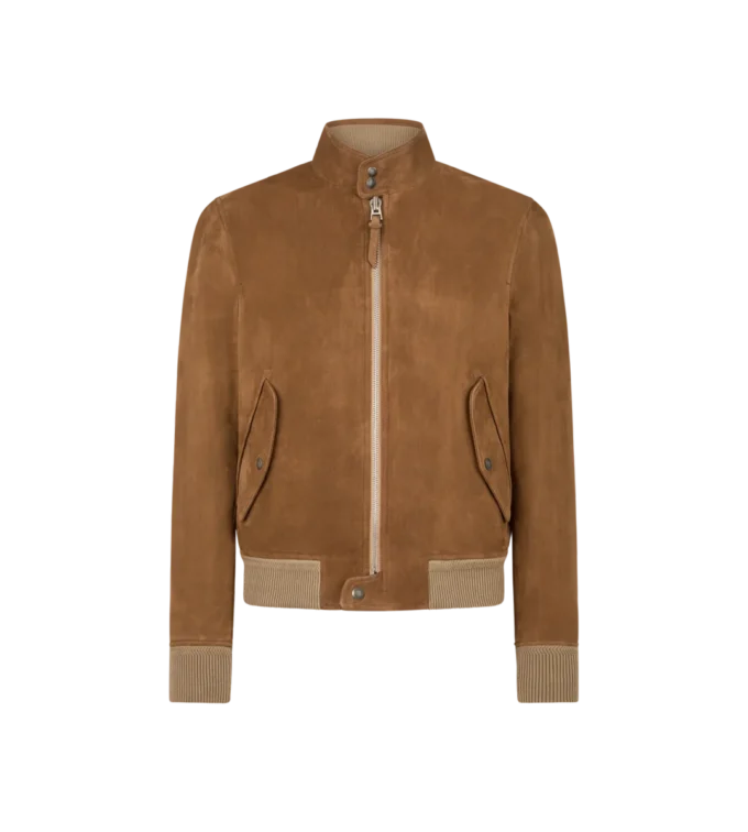 Harrington in pelle scamosciata