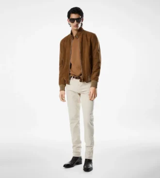 Harrington in pelle scamosciata