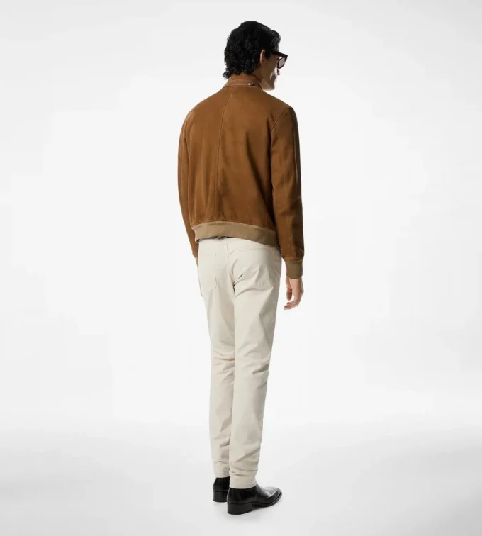 Harrington in pelle scamosciata