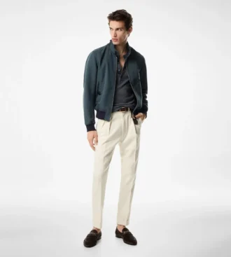 Harrington in popeline pregiato Harrington in popeline pregiato