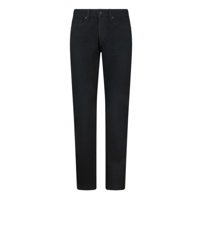 Jeans neri elasticizzati a taglio dritto