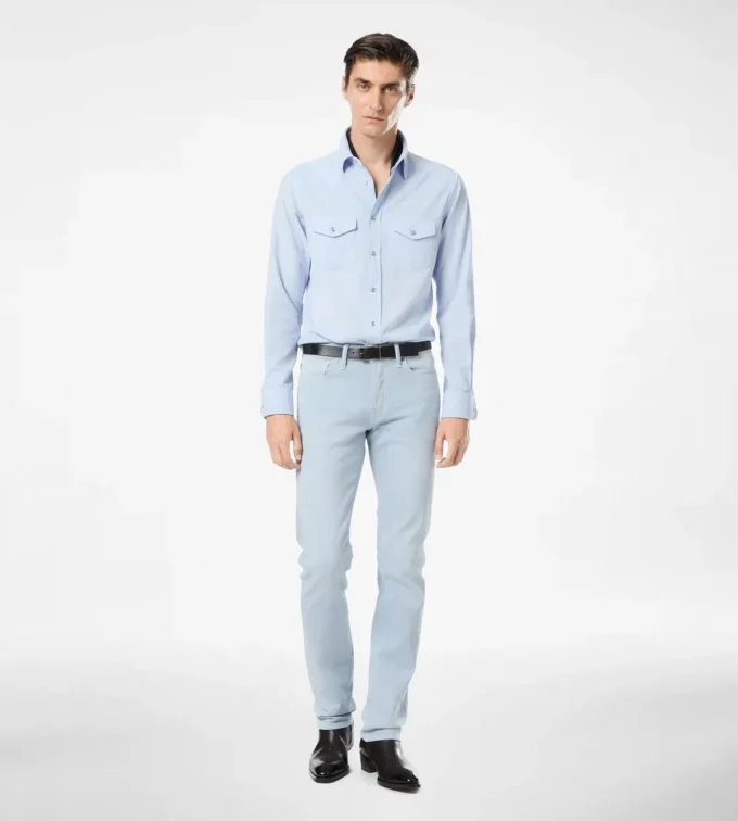 Jeans western a taglio dritto in denim Jeans western a taglio dritto in denim