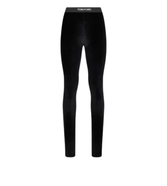 Leggings elasticizzati in velluto lucido