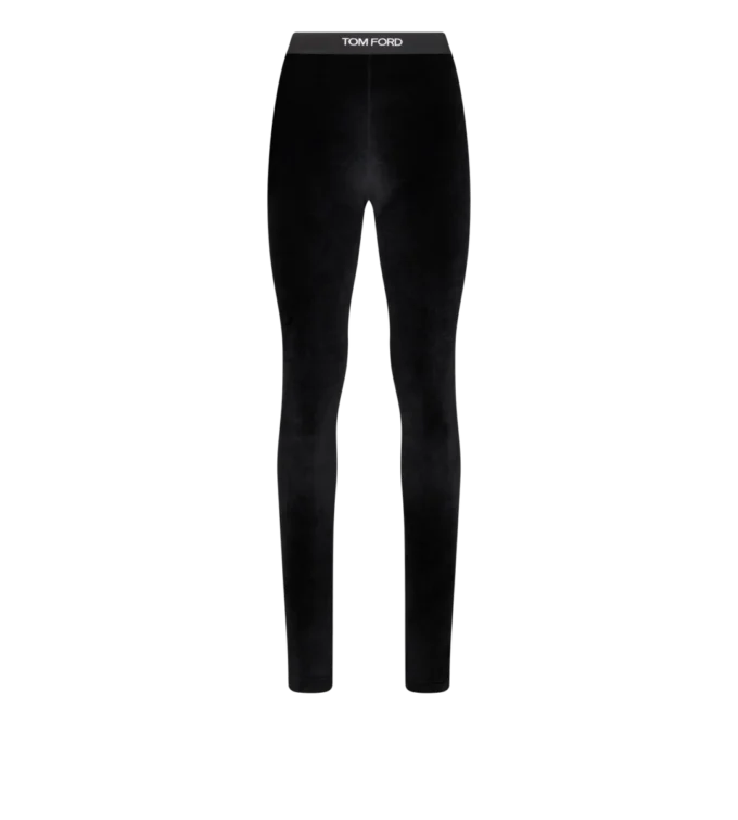 Leggings elasticizzati in velluto lucido