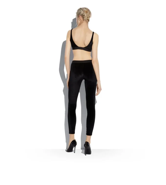 Leggings elasticizzati in velluto Signature