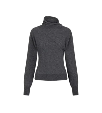 Maglia a maniche lunghe con collo avvolgente