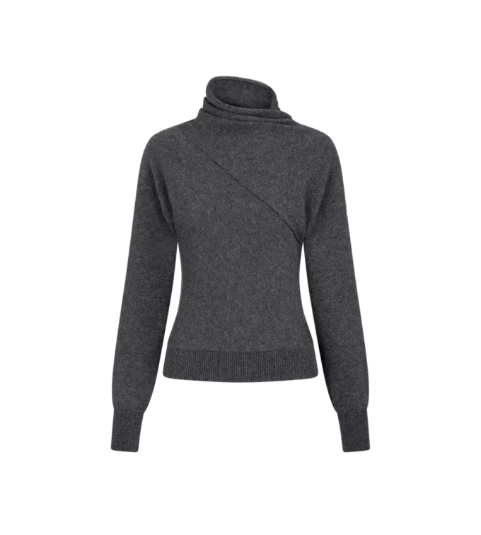 Maglia a maniche lunghe con collo avvolgente Maglia a maniche lunghe con collo avvolgente