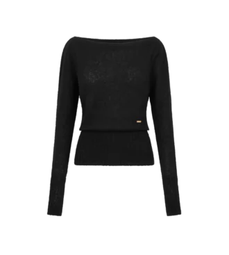 Maglia a maniche lunghe con scollo a barchetta e placca metallica Tom Ford