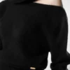 Maglia a maniche lunghe con scollo a barchetta e placca metallica Tom Ford