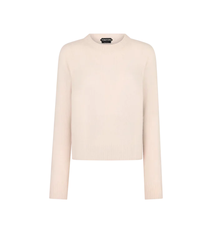 Maglia girocollo in cashmere e seta ultrasoft
