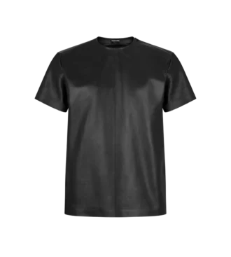 Maglia girocollo in morbida nappa plonge Maglia girocollo in morbida nappa plonge