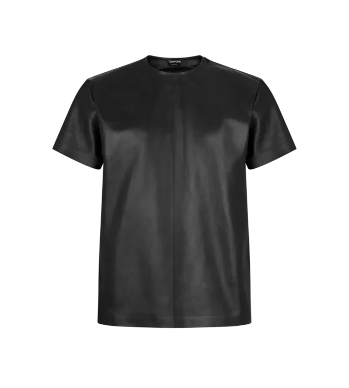 Maglia girocollo in morbida nappa plonge Maglia girocollo in morbida nappa plonge