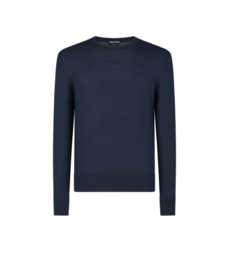 Maglia girocollo in pura lana a maglia fine