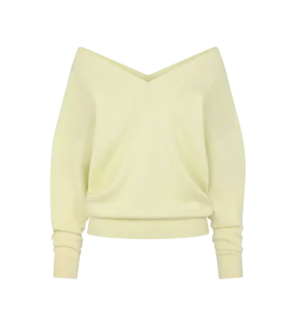 Maglia in cashmere con scollo a V e spalle scoperte