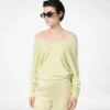 Maglia in cashmere con scollo a V e spalle scoperte