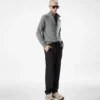 Maglia in cashmere e lana d’agnello con mezza zip