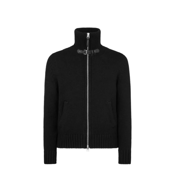 Maglia in lana merino con zip Maglia in lana merino con zip